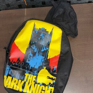 Black and Yellow Batman dark knight Backpack with bat ear hood